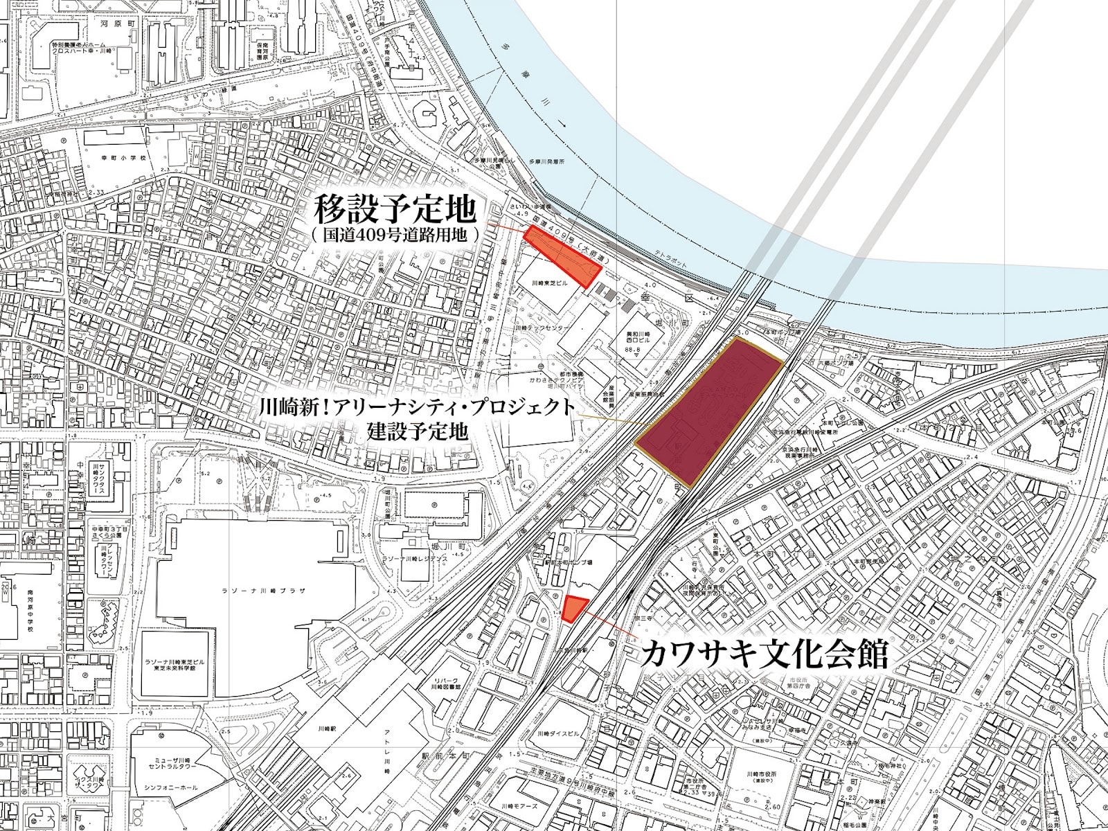 この地図は、川崎市発行の1/2,500地形図（南河原・六郷橋）を使用したものです。